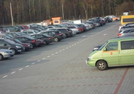guarded parking lot in modlin